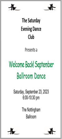 Saturday Evening Dance Flyer Saturday Evening Dance Flyer